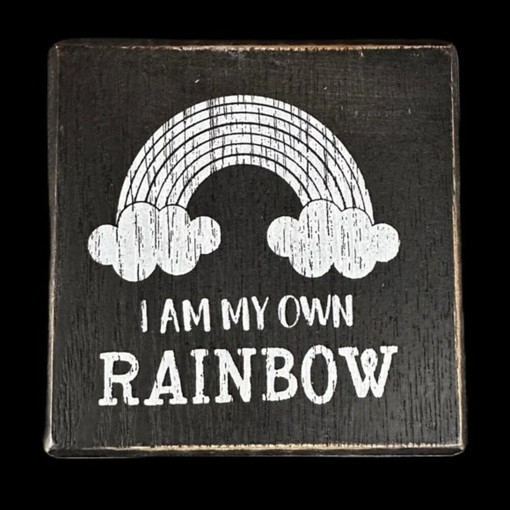 Rustic Wooden Inspirational Fun Saying‎ Block Desk Home Decor Sign
